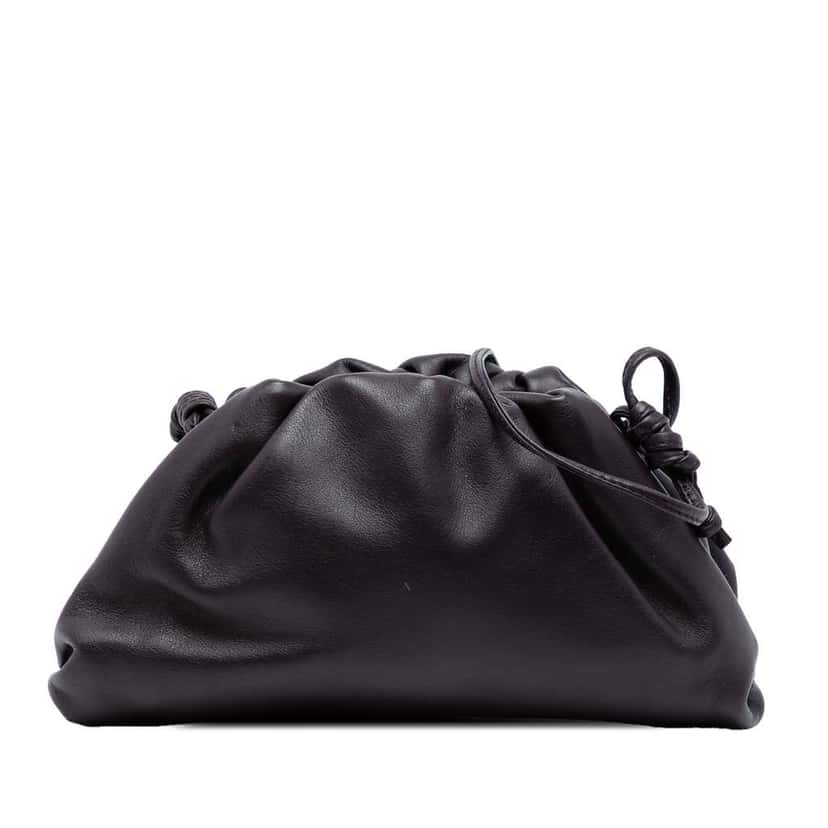Bottega Veneta Lambskin The Mini Pouch Crossbody Purple Leather Good condition - Front View