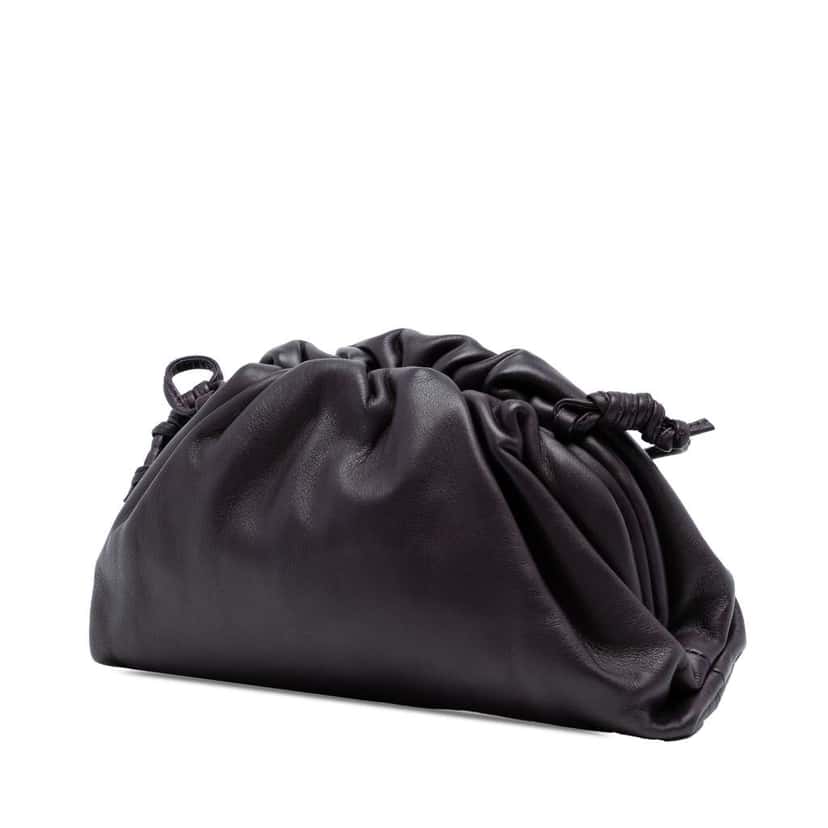 Bottega Veneta Lambskin The Mini Pouch Crossbody Purple Leather Good condition - Back View