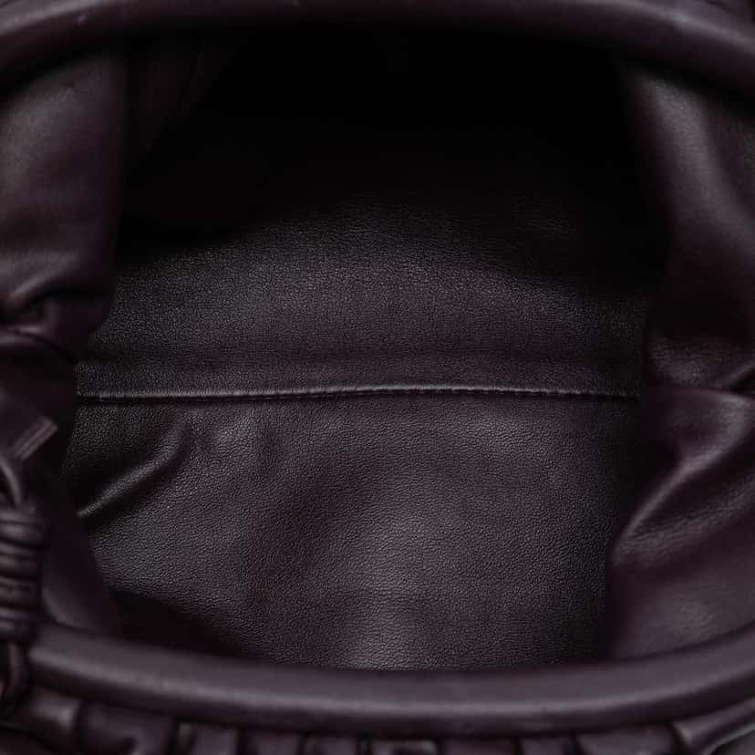 Bottega Veneta Lambskin The Mini Pouch Crossbody Purple Leather Good condition - Model View