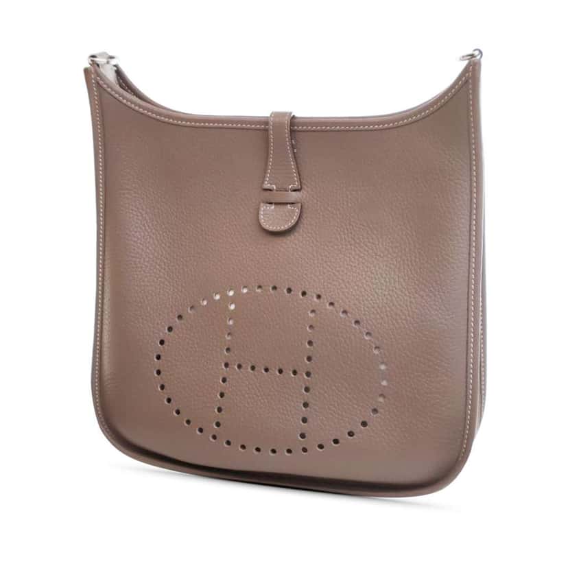 Hermès Clemence Evelyne III PM Brown Leather Good condition - Back View
