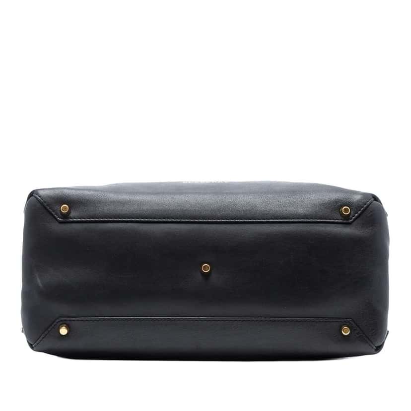 Burberry Medium Leather and House Check Banner Satchel Black Leather Good condition - Inside View