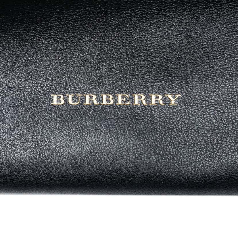 Burberry Medium Leather and House Check Banner Satchel Black Leather Good condition - Box View
