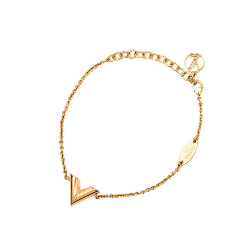 Louis Vuitton Gold Plated Essential V Bracelet Gold Metal Good condition - Back View