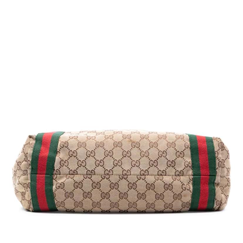 Gucci GG Canvas Web Tote Brown Canvas Good condition - Inside View
