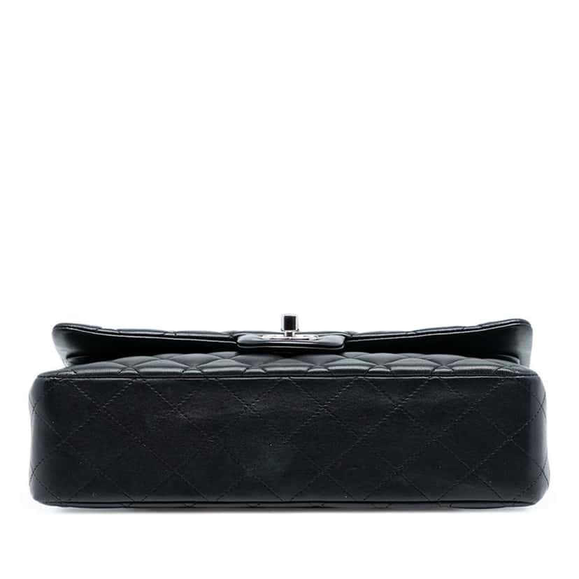 Chanel Medium Classic Lambskin Double Flap Black Leather Good condition - Inside View