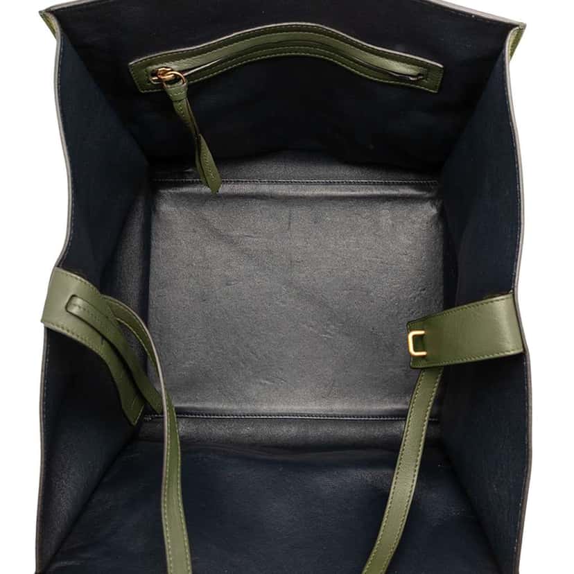 Celine Medium Suede Phantom Luggage Tote Green Leather Good condition - Model View