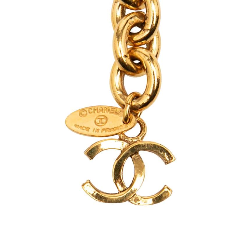 Chanel Gold Plated Quilted CC Triple Chain Belt Gold Metal Good condition - Inside View