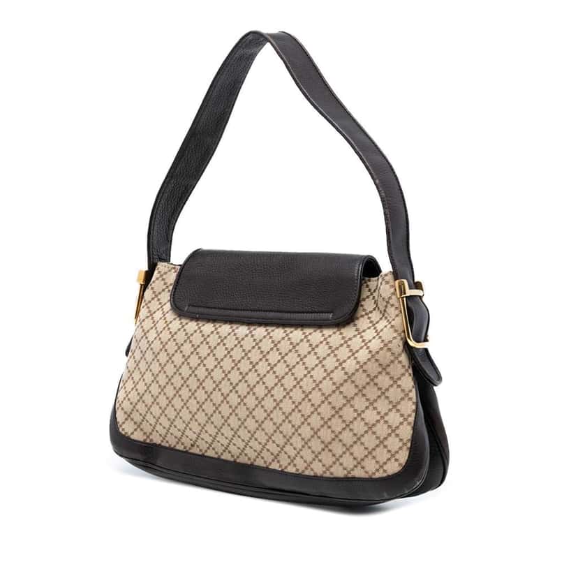Gucci Diamante Canvas 1973 Shoulder Bag Brown Canvas Good condition - Back View