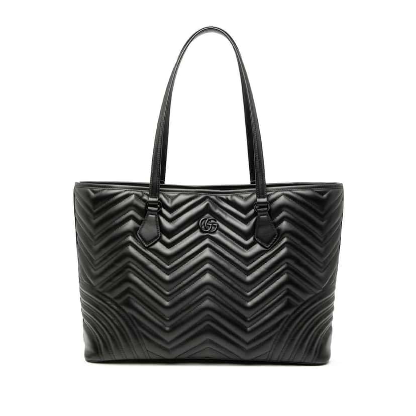 Gucci GG Marmont Matelasse Leather Tote Black Leather Good condition - Front View