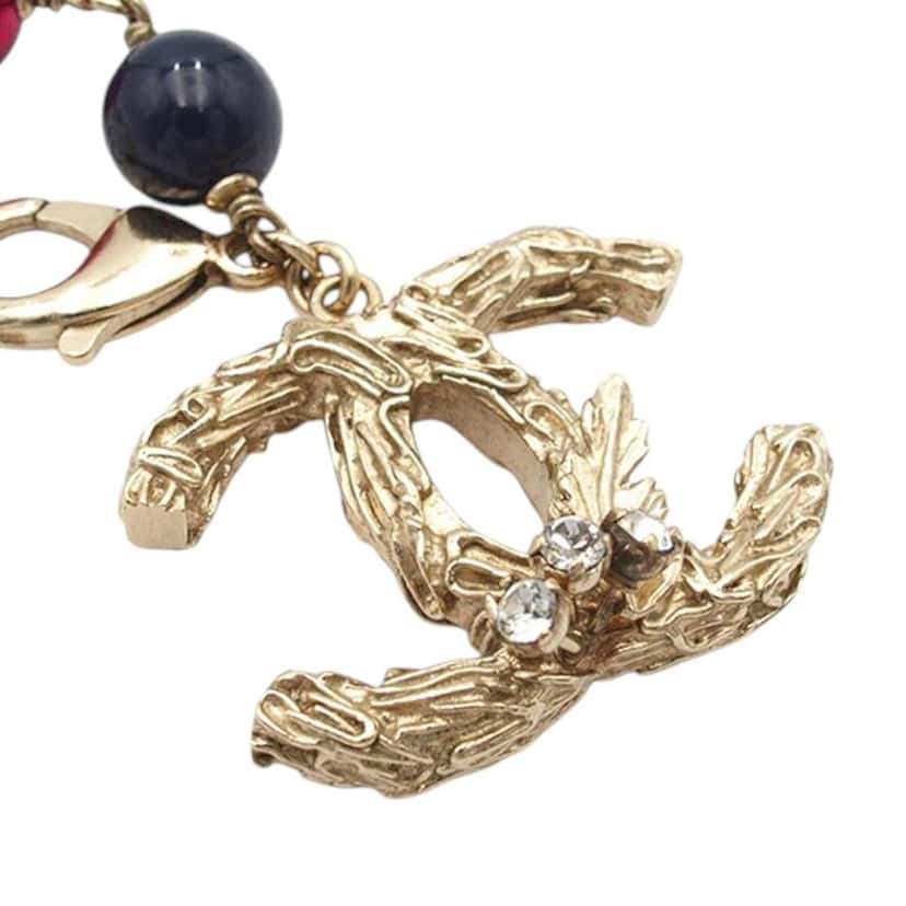 Chanel CC Gold Plated Faux Pearl Beaded Bracelet Gold Metal Good condition - Inside View