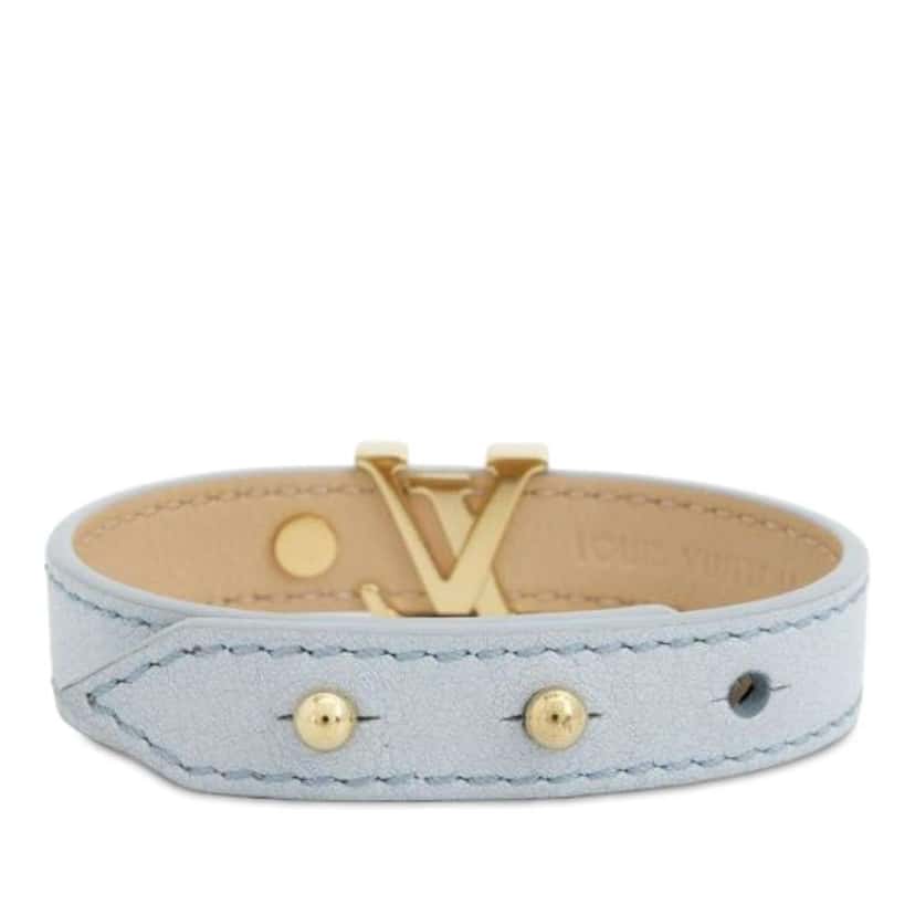 Louis Vuitton Leather LV Iconic Bracelet Blue Leather Good condition - Inside View