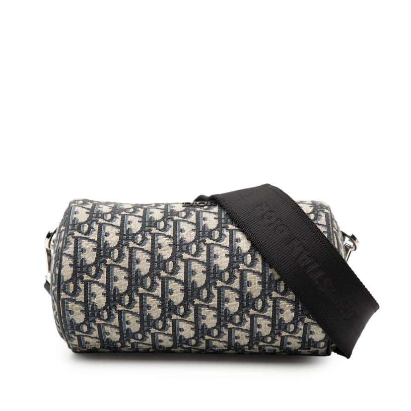 Dior Oblique Canvas Roller Messenger Bag Blue Canvas Good condition - Front View