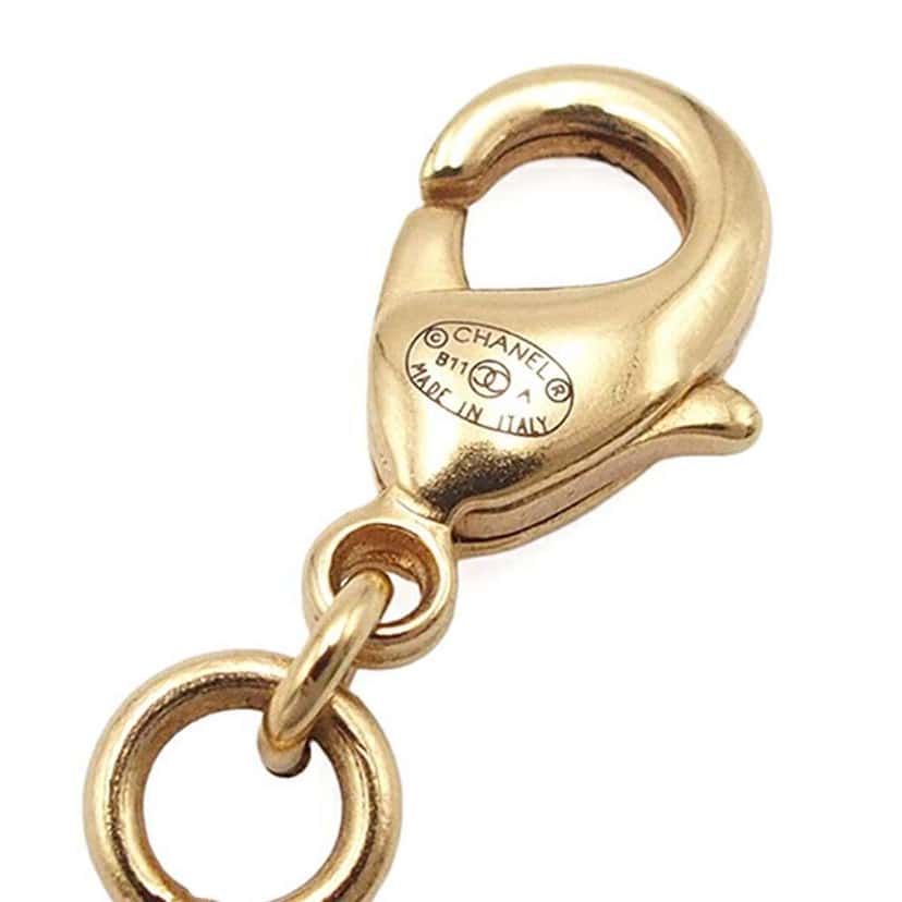 Chanel Gold Plated CC Bead Drop Necklace Gold Metal Good condition - Inside View