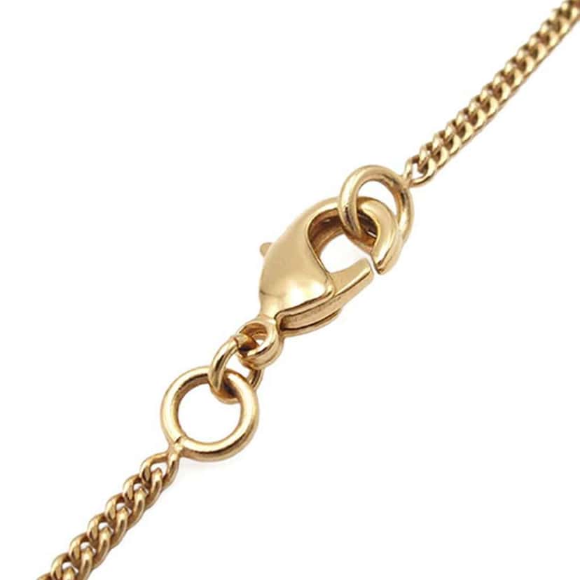Chanel Gold Plated CC Bead Drop Necklace Gold Metal Good condition - Model View