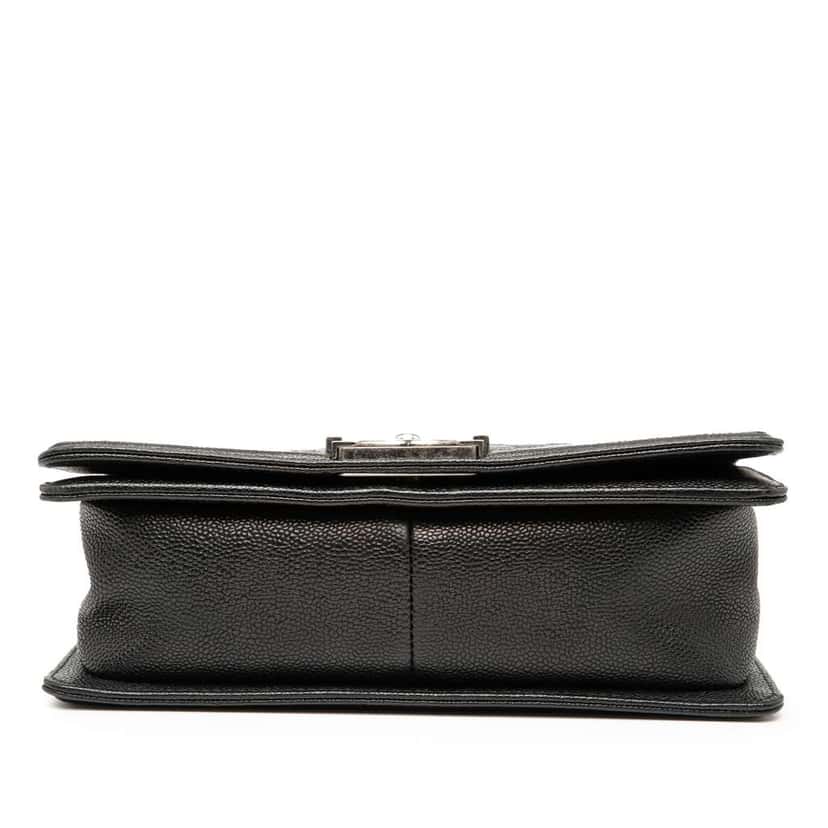 Chanel Old Medium Quilted Caviar Boy Flap Black Leather Very good condition - Inside View