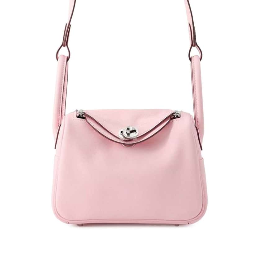 Hermès Mini Swift Lindy 20 Pink Leather Good condition - Front View