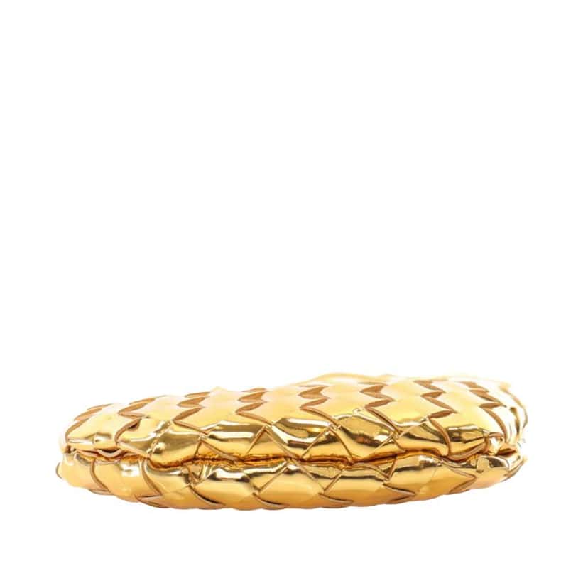Bottega Veneta Baby Metallic Lambskin Intrecciato Sardine Gold Leather Good condition - Box View