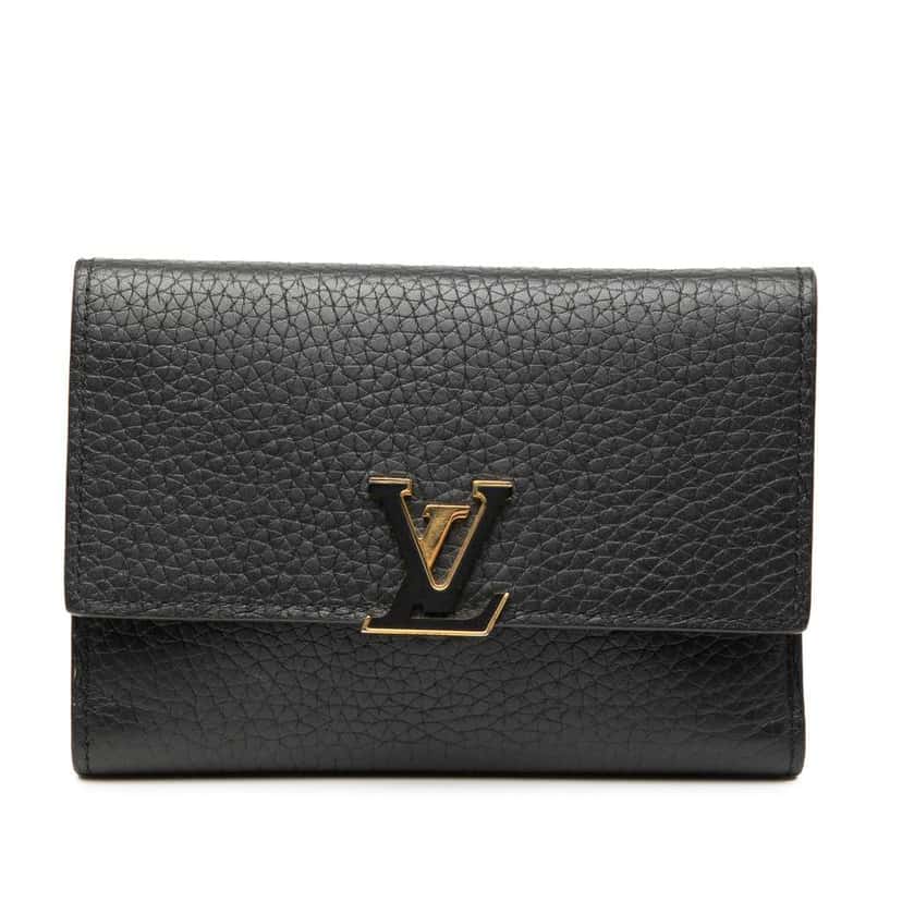 Louis Vuitton Taurillon Capucines Compact Wallet Black Leather Good condition - Front View