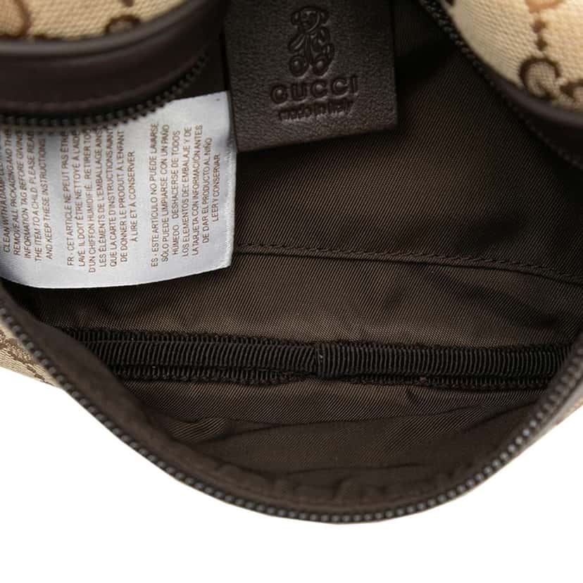 Gucci GG Canvas Web Childrens Belt Bag Brown Canvas Good condition - Model View