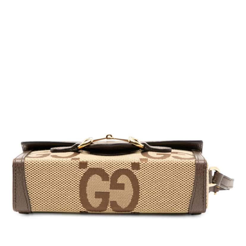 Gucci Mini Jumbo GG Canvas Horsebit 1955 Crossbody Brown Canvas Good condition - Inside View