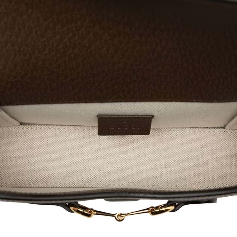 Gucci Mini Jumbo GG Canvas Horsebit 1955 Crossbody Brown Canvas Good condition - Model View