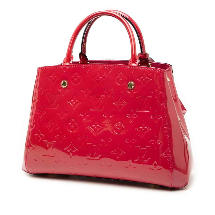 Louis Vuitton Monogram Vernis Montaigne BB Red Leather Good condition - Back View