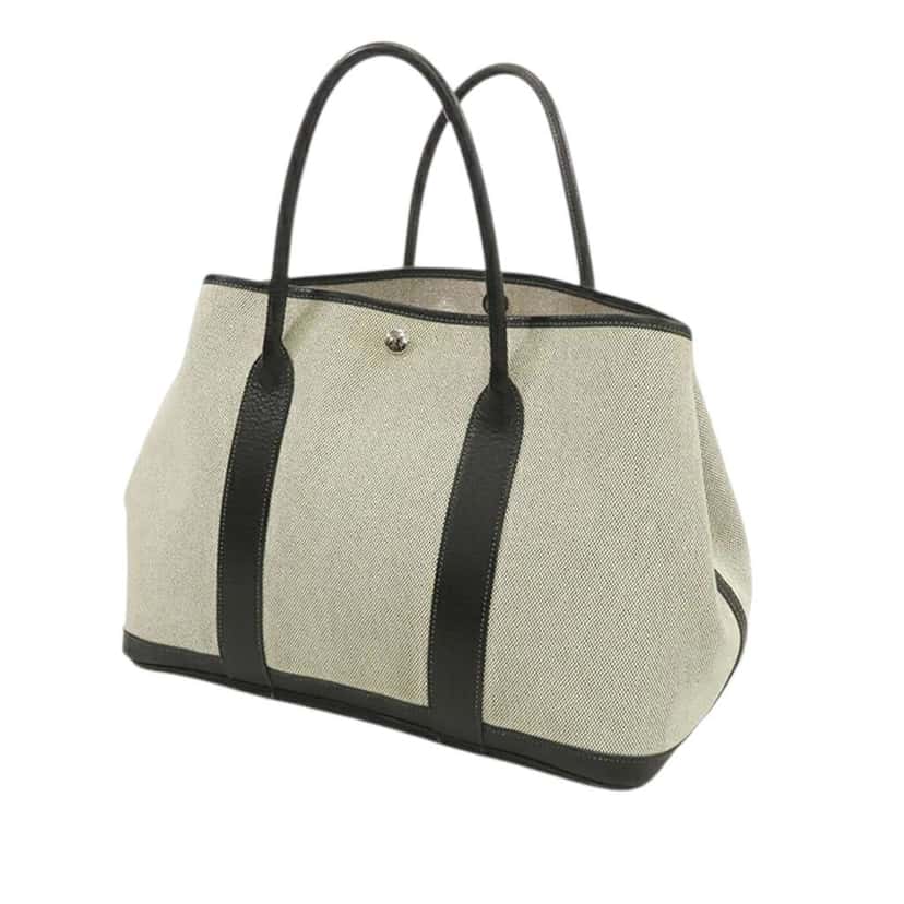 Hermès Toile and Buffle Skipper Garden Party 36 Brown Canvas Good condition - Back View