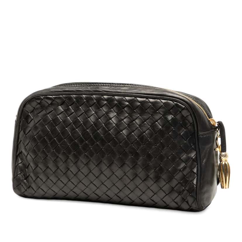 Bottega Veneta Nappa Intrecciato Crossbody Black Leather Good condition - Back View