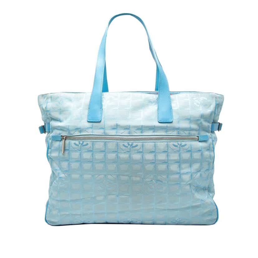 Chanel New Travel Line Nylon Tote Blue Good condition - Front View