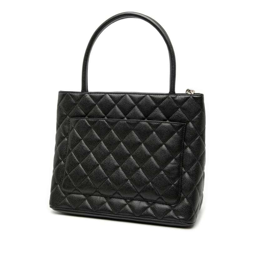 Chanel Caviar Medallion Tote Black Leather Good condition - Back View