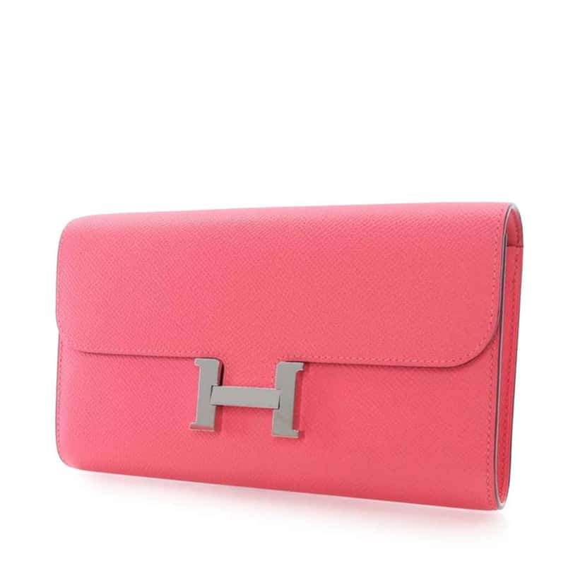 Hermès Epsom Constance Long To Go Wallet Pink Leather Good condition - Box View
