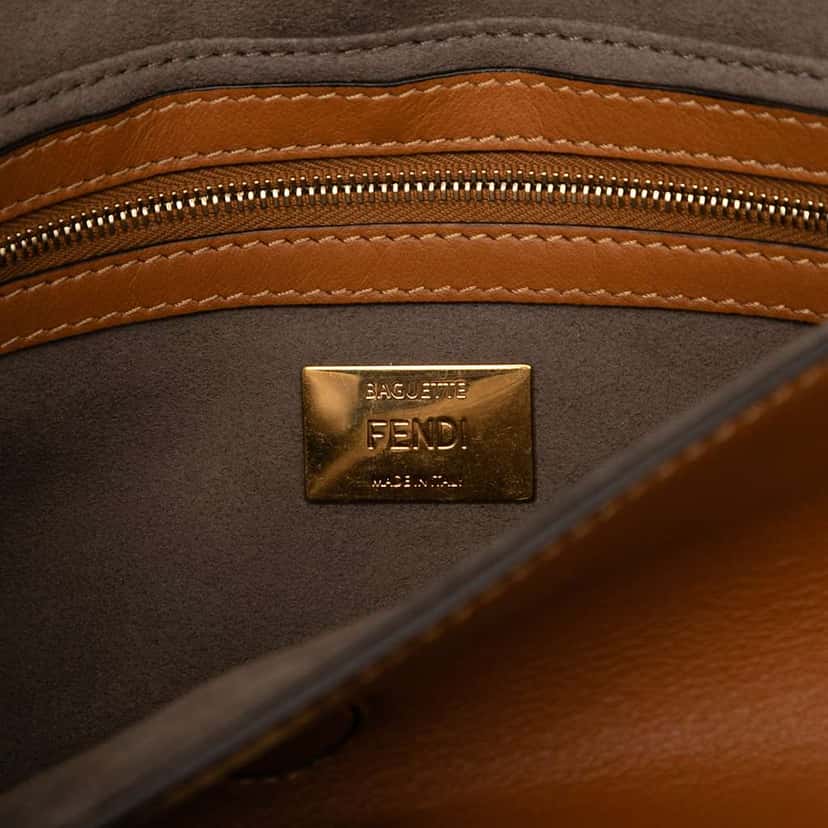 Fendi Vitello Grace FF 1974 Baguette Crossbody Brown Leather Very good condition - Box View