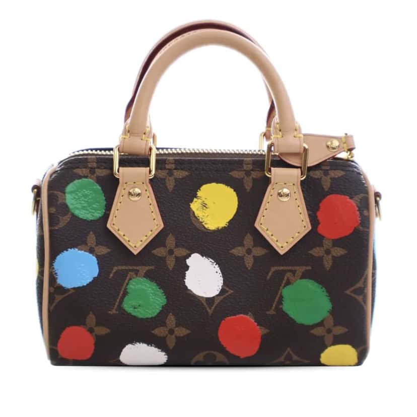 Louis Vuitton Yayoi Kusama Monogram Nano Speedy Bandouliere Brown Good condition - Back View
