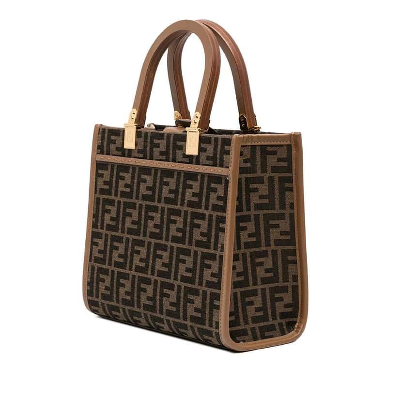 Fendi Small Zucca Canvas Sunshine Shopper Tote Brown Canvas Very good condition - Back View