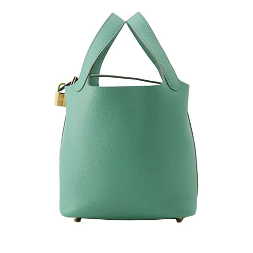 Hermès Maurice Picotin Lock 18 Green Leather Good condition - Front View