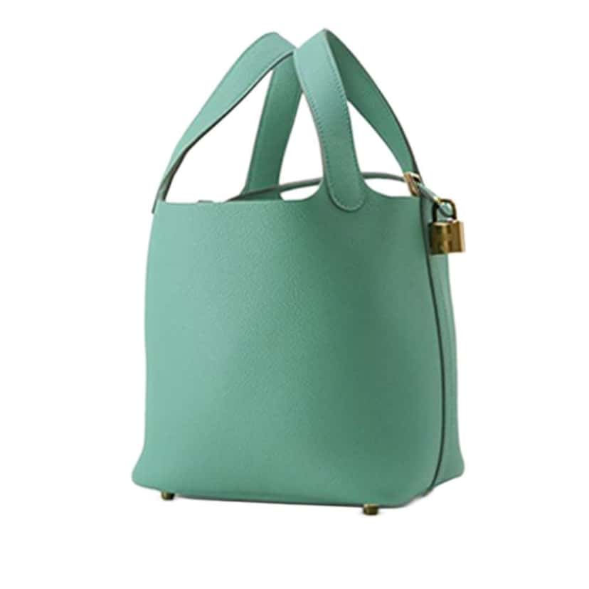 Hermès Maurice Picotin Lock 18 Green Leather Good condition - Back View