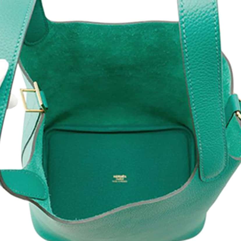 Hermès Maurice Picotin Lock 18 Green Leather Good condition - Model View