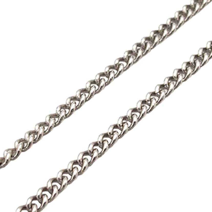 Chanel CC Silver Plated Rhinestones Pendant Necklace Silver Metal Good condition - Model View