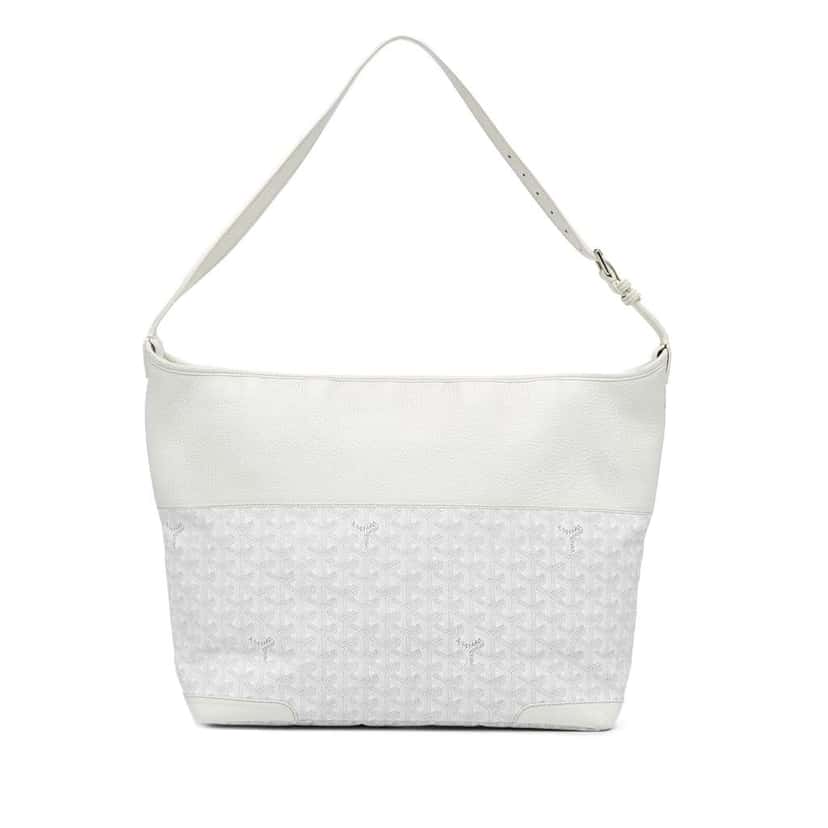 Goyard Goyardine Grenadine Hobo White Canvas Good condition - Front View