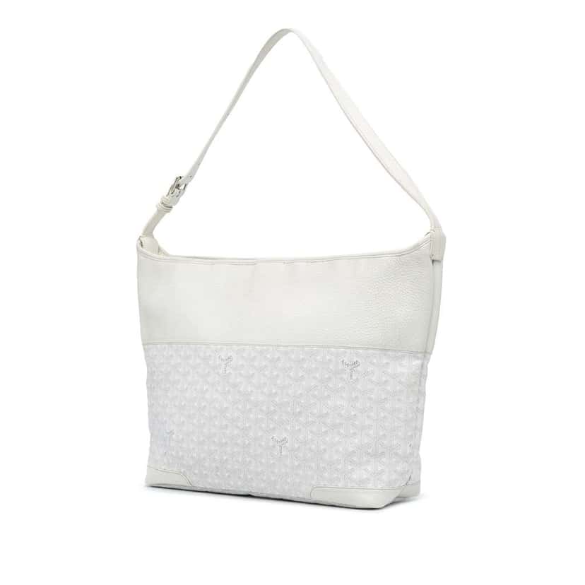 Goyard Goyardine Grenadine Hobo White Canvas Good condition - Back View