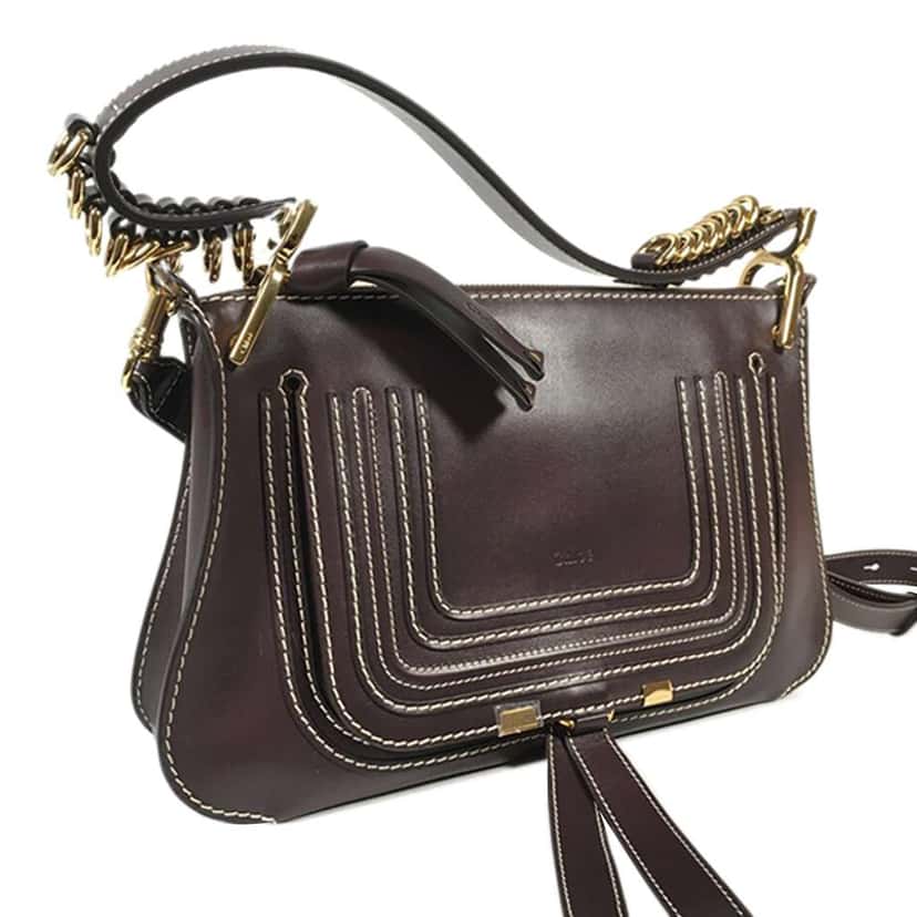 Chloé Small Leather Marcie Saddle Shoulder Bag Brown Leather Good condition - Back View