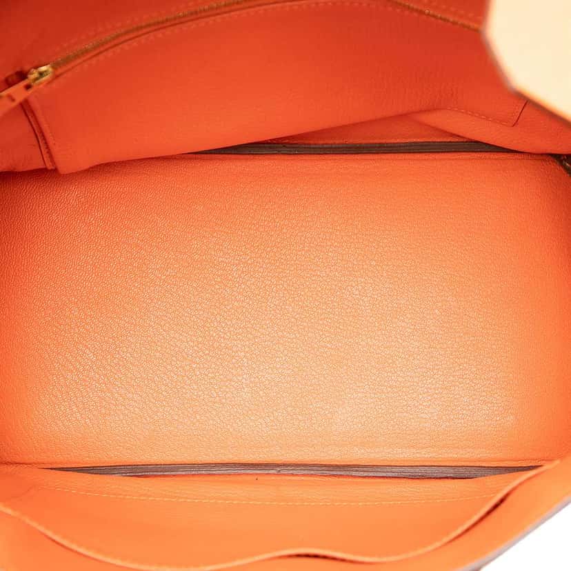 Hermès Clemence Birkin Retourne 30 Orange Leather Good condition - Model View