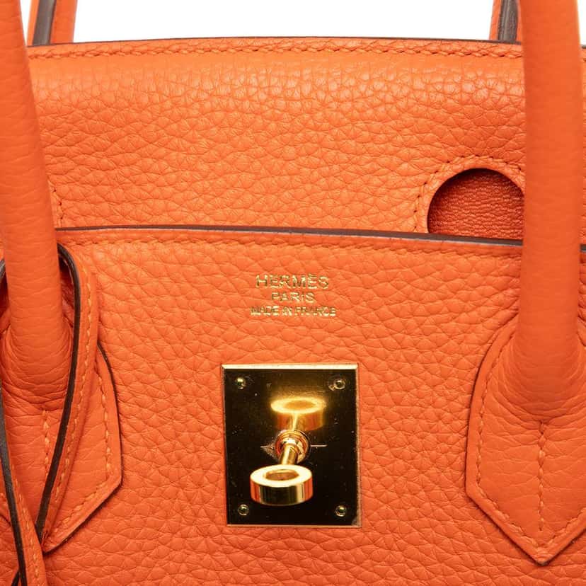 Hermès Clemence Birkin Retourne 30 Orange Leather Good condition - Box View