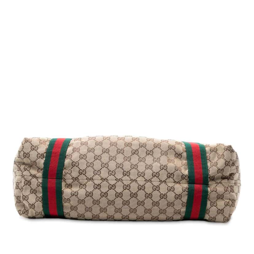 Gucci GG Canvas Web Tote Brown Canvas Good condition - Inside View