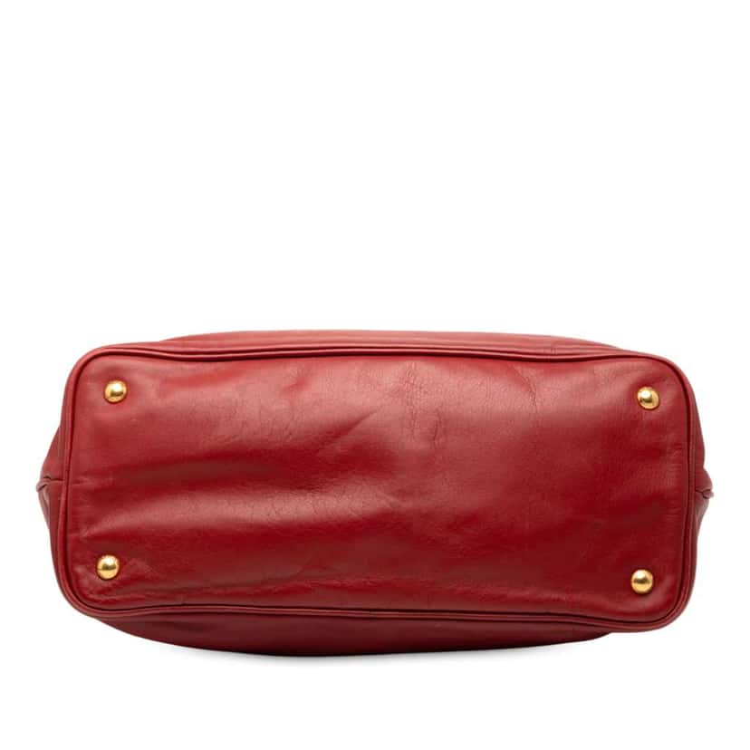 Prada Soft Calfskin Open Convertible Shopping Tote Red Leather Good condition - Inside View