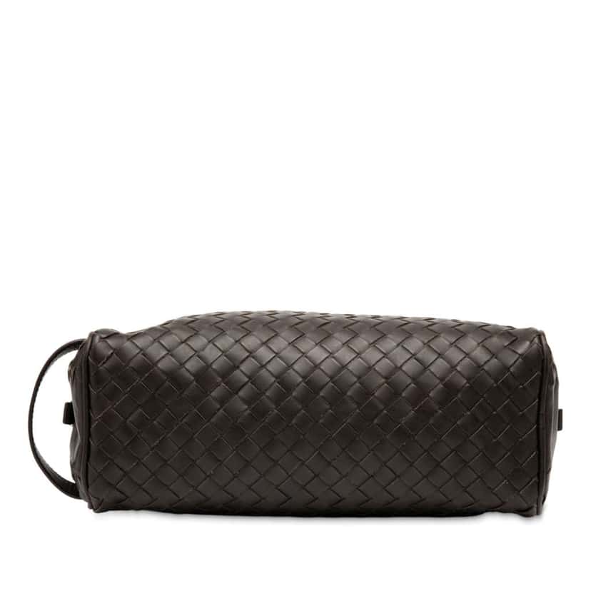 Bottega Veneta Calfskin Intrecciato Travel Pouch Brown Leather Good condition - Inside View