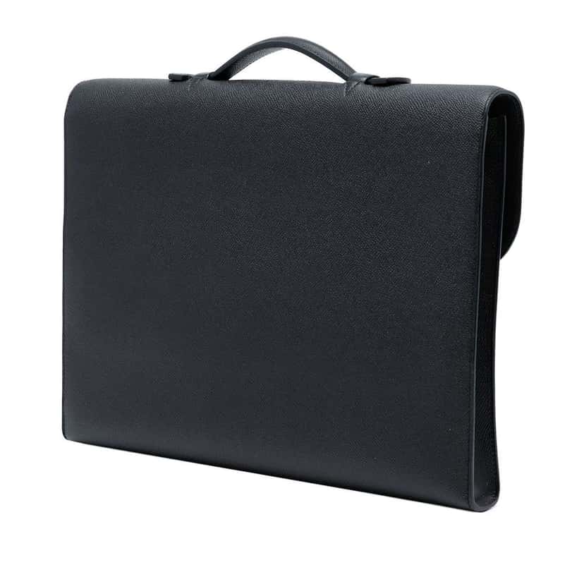 Hermès Epsom Sac A Depeches 38 Black Leather Good condition - Back View