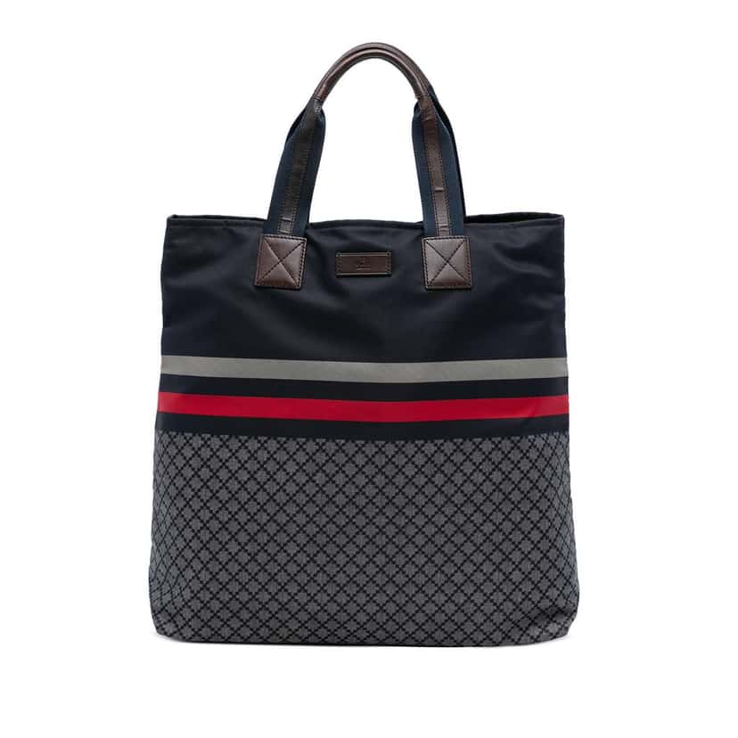 Gucci Diamante Web Nylon Tote Blue Good condition - Front View
