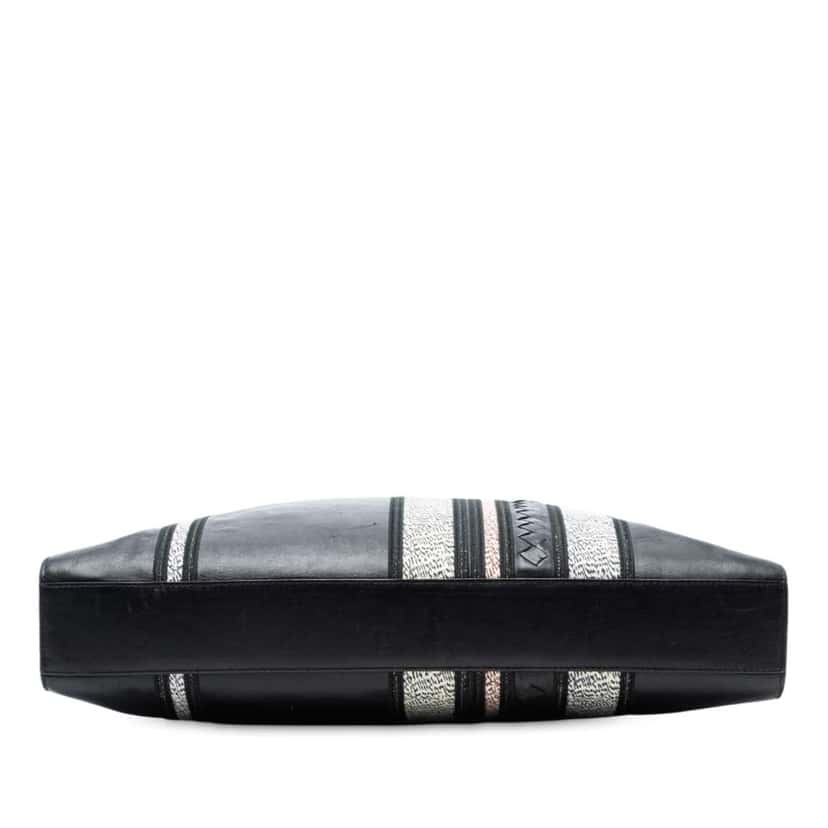 Bottega Veneta Intrecciato Trimmed Nappa Vertical Stripe Tote Black Leather Good condition - Inside View