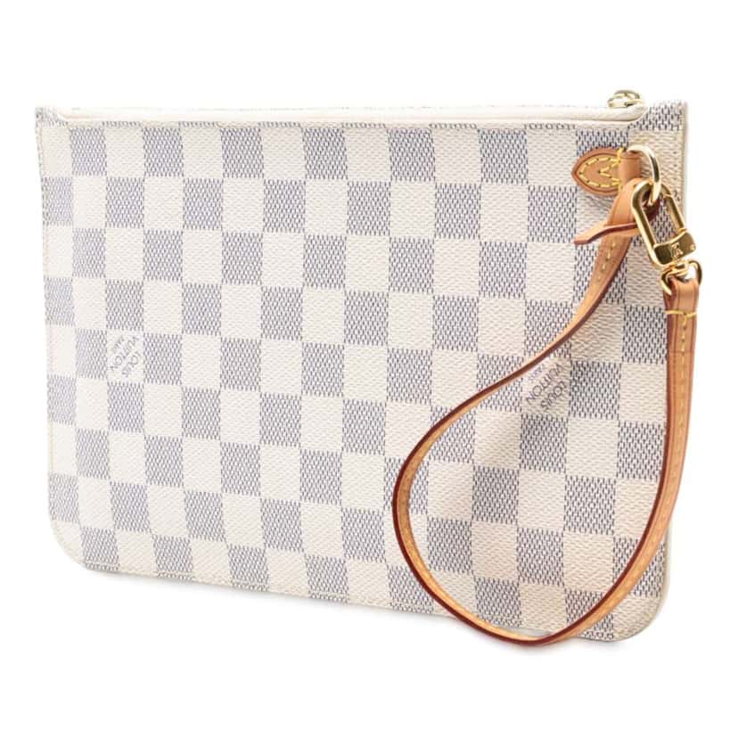Louis Vuitton Damier Azur Neverfull MM Pouch White Good condition - Back View